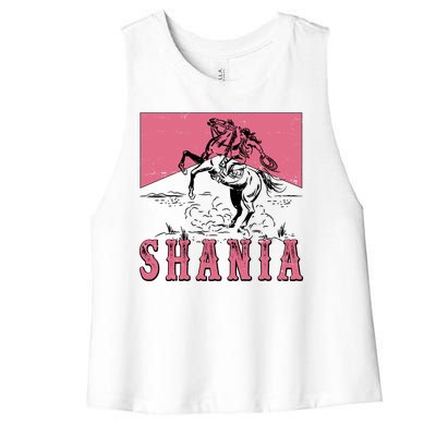 Vintage Retro Cowgirl Shania Women's Racerback Cropped Tank