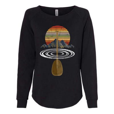 Vintage Retro Canoe Paddle And Mountains Rafting Gift Womens California Wash Sweatshirt