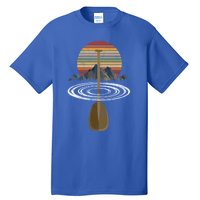 Vintage Retro Canoe Paddle And Mountains Rafting Gift Tall T-Shirt