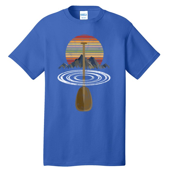 Vintage Retro Canoe Paddle And Mountains Rafting Gift Tall T-Shirt