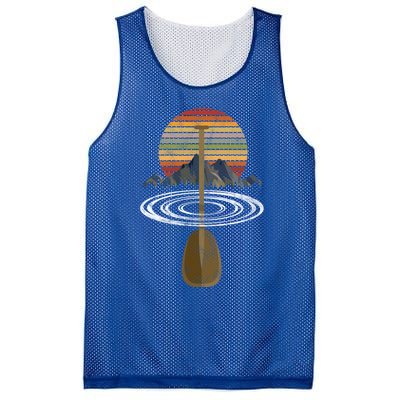 Vintage Retro Canoe Paddle And Mountains Rafting Gift Mesh Reversible Basketball Jersey Tank