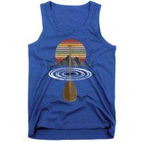 Vintage Retro Canoe Paddle And Mountains Rafting Gift Tank Top