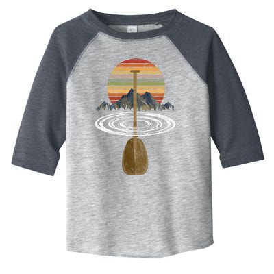 Vintage Retro Canoe Paddle And Mountains Rafting Gift Toddler Fine Jersey T-Shirt