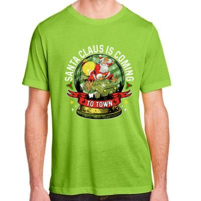 Vintage Retro Christmas Santa Claus Is Coming To Town Gift Adult ChromaSoft Performance T-Shirt