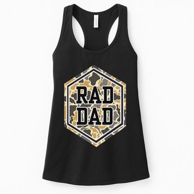 Vintage Rad Camo Dad Daddy Papa Happy FatherS Day Womens Tank Top