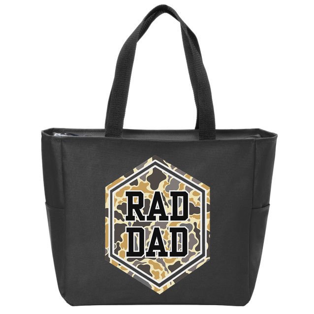 Vintage Rad Camo Dad Daddy Papa Happy FatherS Day Zip Tote Bag