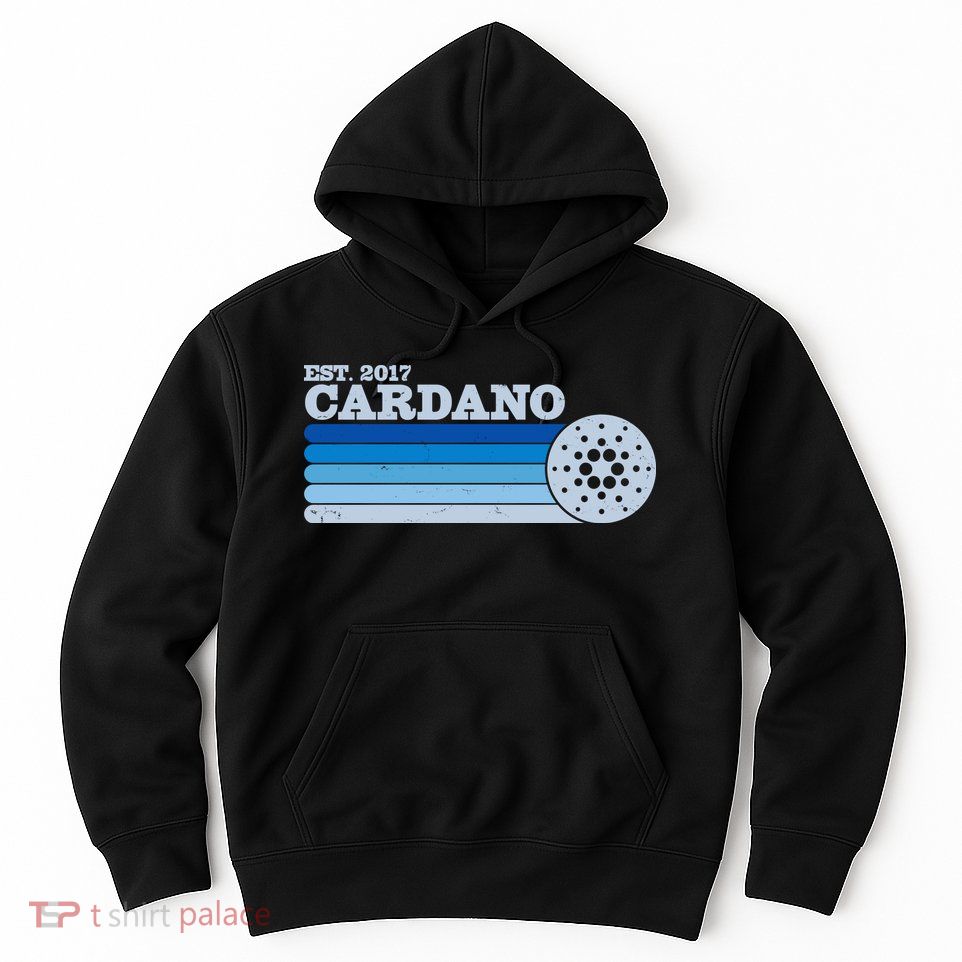 Vintage Retro Cardano Cryptocurrency Logo Hoodie