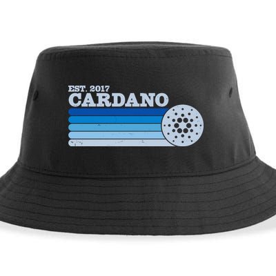 Vintage Retro Cardano Cryptocurrency Logo Sustainable Bucket Hat