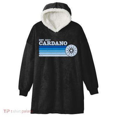 Vintage Retro Cardano Cryptocurrency Logo Hooded Wearable Blanket