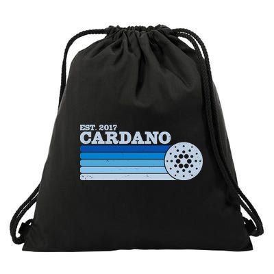 Vintage Retro Cardano Cryptocurrency Logo Drawstring Bag
