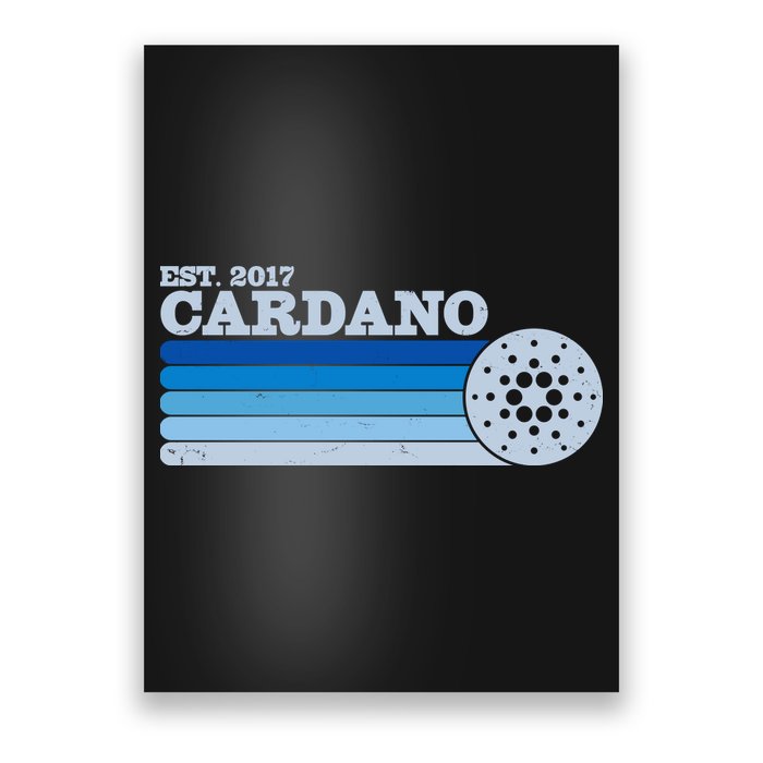 Vintage Retro Cardano Cryptocurrency Logo Poster