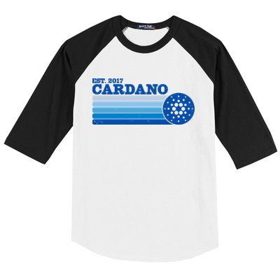 Vintage Retro Cardano Cryptocurrency Logo Baseball Sleeve Shirt