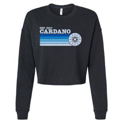 Vintage Retro Cardano Cryptocurrency Logo Cropped Pullover Crew