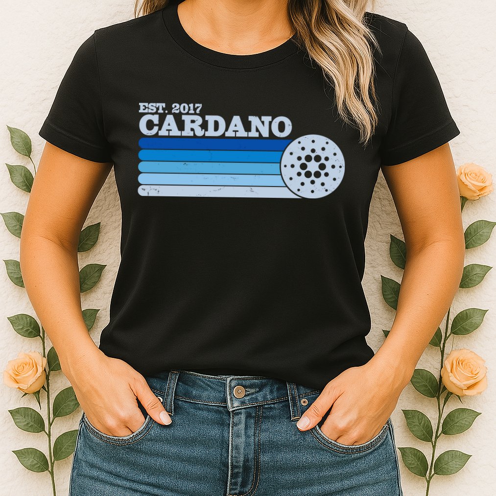 Vintage Retro Cardano Cryptocurrency Logo Womens T-Shirt