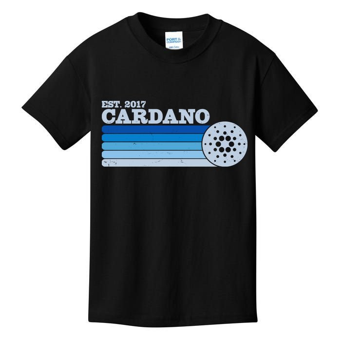 Vintage Retro Cardano Cryptocurrency Logo Kids T-Shirt