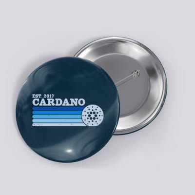 Vintage Retro Cardano Cryptocurrency Logo Button