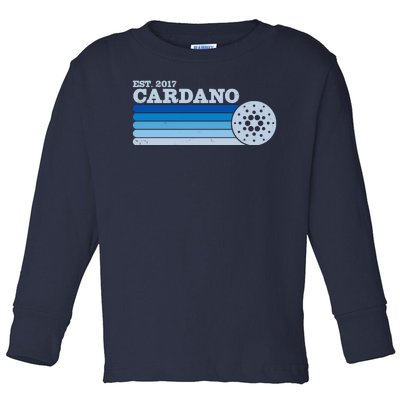 Vintage Retro Cardano Cryptocurrency Logo Toddler Long Sleeve Shirt