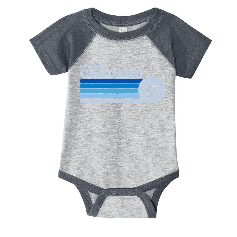 Vintage Retro Cardano Cryptocurrency Logo Infant Baby Jersey Bodysuit
