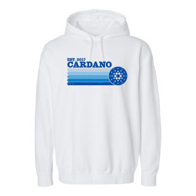 Vintage Retro Cardano Cryptocurrency Logo Garment-Dyed Fleece Hoodie