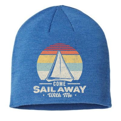 Vintage Retro Come Sail Away With Me Funny Sailing Gift Sustainable Beanie