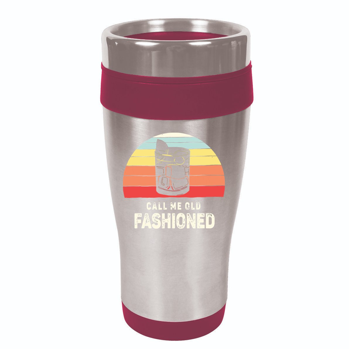 Vintage Retro Call Me Old Fashioned Whiskey Lover 16oz Travel Tumbler