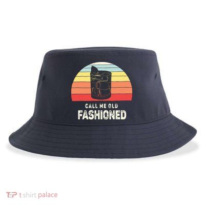 Vintage Retro Call Me Old Fashioned Whiskey Lover Sustainable Bucket Hat