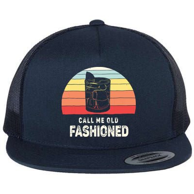 Vintage Retro Call Me Old Fashioned Whiskey Lover Flatbill Hat