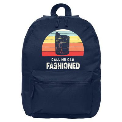 Vintage Retro Call Me Old Fashioned Whiskey Lover 16 in Basic Backpack