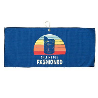 Vintage Retro Call Me Old Fashioned Whiskey Lover Large Microfiber Waffle Golf Towel