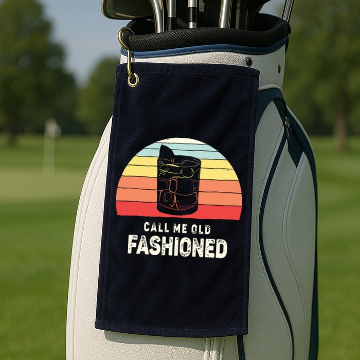 Vintage Retro Call Me Old Fashioned Whiskey Lover Golf Towel