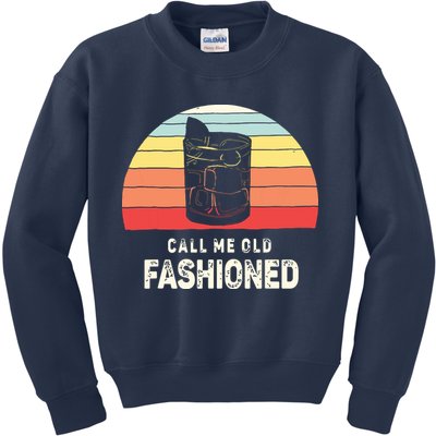 Vintage Retro Call Me Old Fashioned Whiskey Lover Kids Sweatshirt