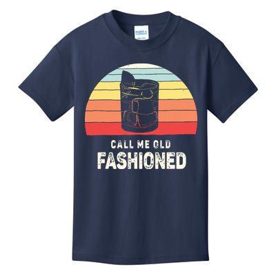 Vintage Retro Call Me Old Fashioned Whiskey Lover Kids T-Shirt