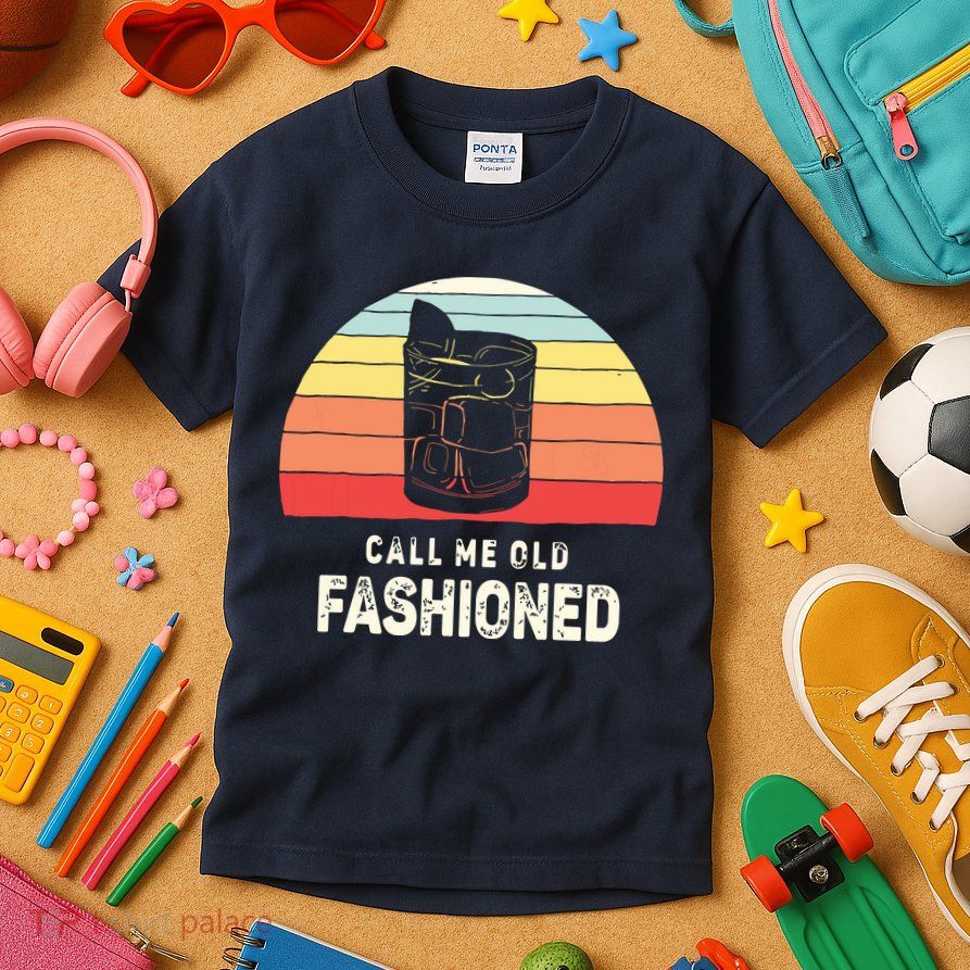Vintage Retro Call Me Old Fashioned Whiskey Lover Kids T-Shirt