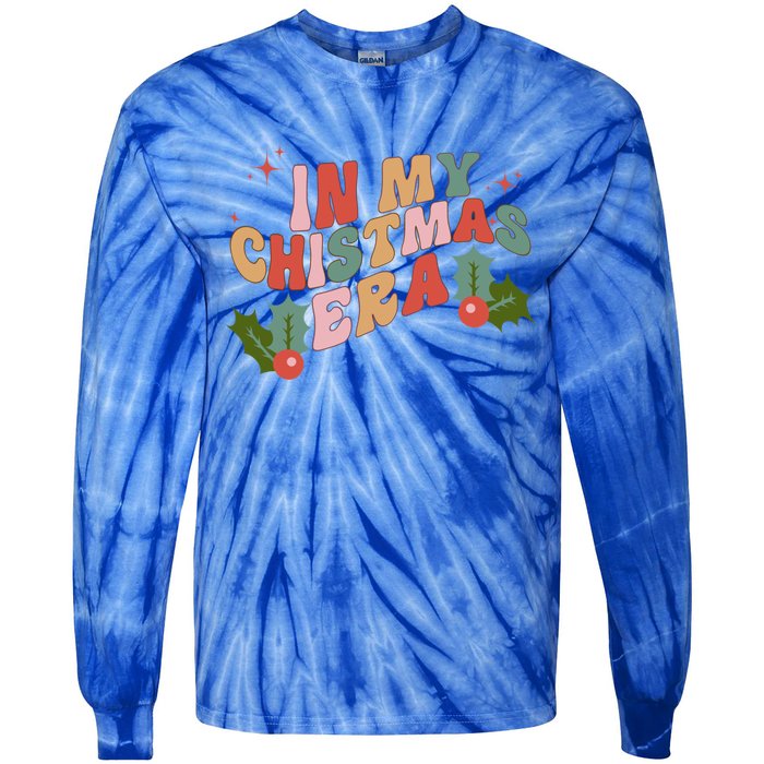 Vintage Retro Christmas In My Christmas Era Gift Tie-Dye Long Sleeve Shirt