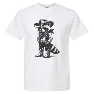 Vintage Raccoon Cowboy Cowgirl Trash Panda Western Country Gift Garment-Dyed Heavyweight T-Shirt