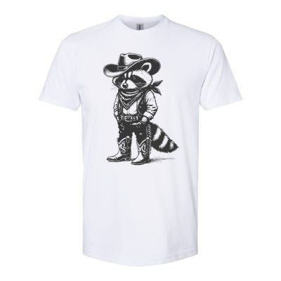 Vintage Raccoon Cowboy Cowgirl Trash Panda Western Country Gift Softstyle CVC T-Shirt