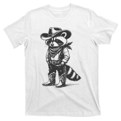 Vintage Raccoon Cowboy Cowgirl Trash Panda Western Country Gift T-Shirt