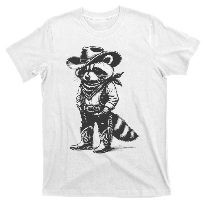 Vintage Raccoon Cowboy Cowgirl Trash Panda Western Country Gift T-Shirt