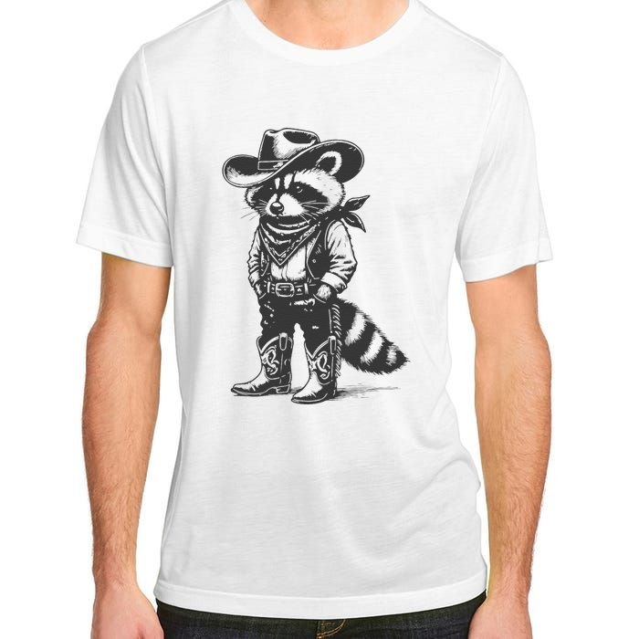 Vintage Raccoon Cowboy Cowgirl Trash Panda Western Country Gift Adult ChromaSoft Performance T-Shirt