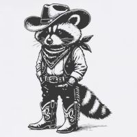Vintage Raccoon Cowboy Cowgirl Trash Panda Western Country Gift Bucket Hat