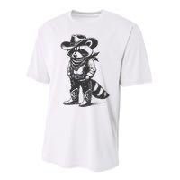 Vintage Raccoon Cowboy Cowgirl Trash Panda Western Country Gift Performance Sprint T-Shirt