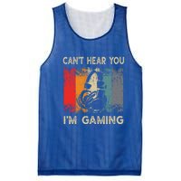 Vintage Retro Can't Hear You I'm Gaming Gift Funny Gamer Gift Mesh Reversible Basketball Jersey Tank