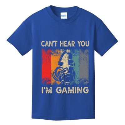 Vintage Retro Can't Hear You I'm Gaming Gift Funny Gamer Gift Kids T-Shirt