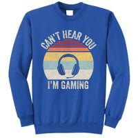 Vintage Retro Can't Hear You I'm Gaming Funny Gamer Headset Cute Gift Sweatshirt