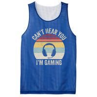 Vintage Retro Can't Hear You I'm Gaming Funny Gamer Headset Cute Gift Mesh Reversible Basketball Jersey Tank