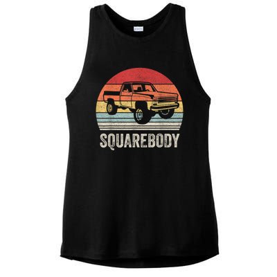 Vintage Retro Classic Square Body Squarebody Truck Ladies PosiCharge Tri-Blend Wicking Tank