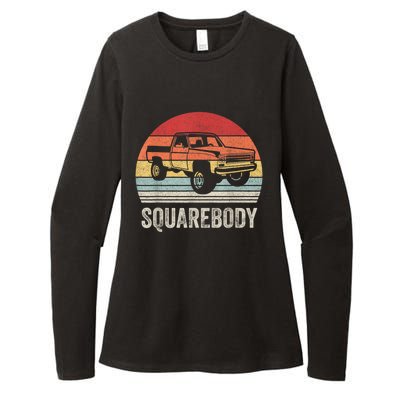 Vintage Retro Classic Square Body Squarebody Truck Womens CVC Long Sleeve Shirt