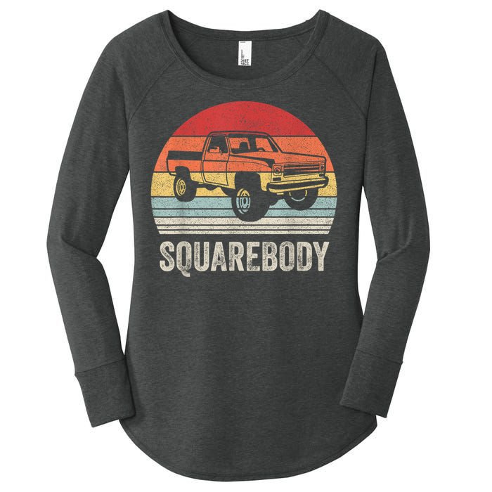 Vintage Retro Classic Square Body Squarebody Truck Women's Perfect Tri Tunic Long Sleeve Shirt