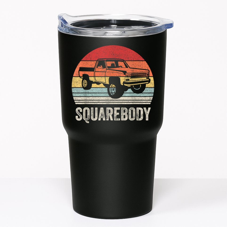 Vintage Retro Classic Square Body Squarebody Truck Tumbler