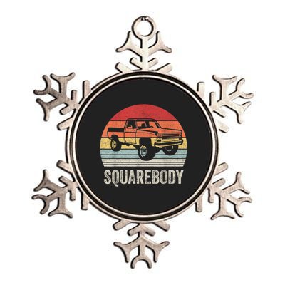 Vintage Retro Classic Square Body Squarebody Truck Metallic Star Ornament